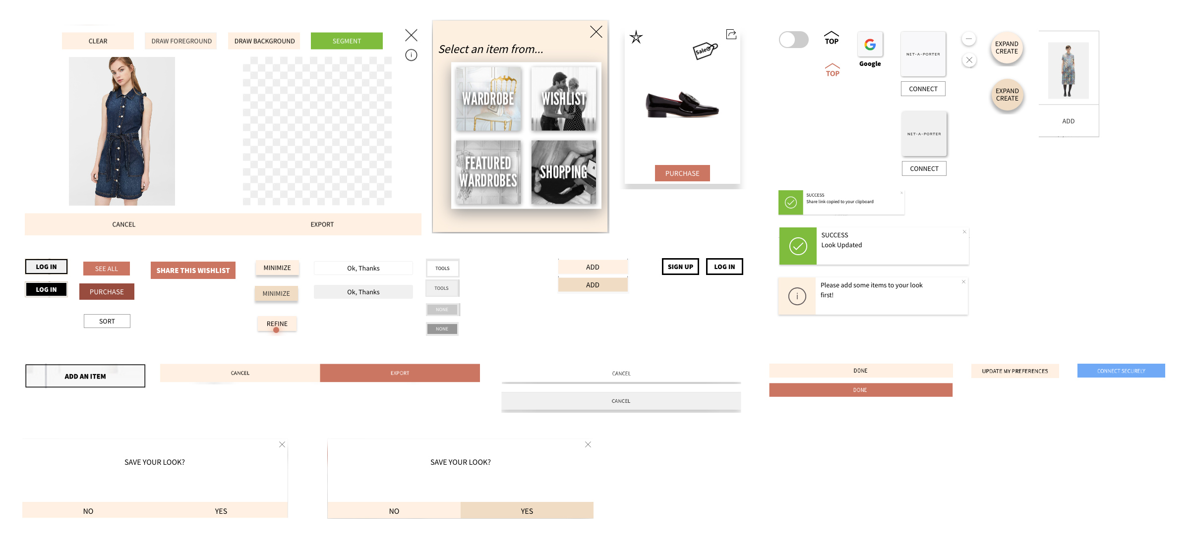 集めたFineryのコンポーネントの一部