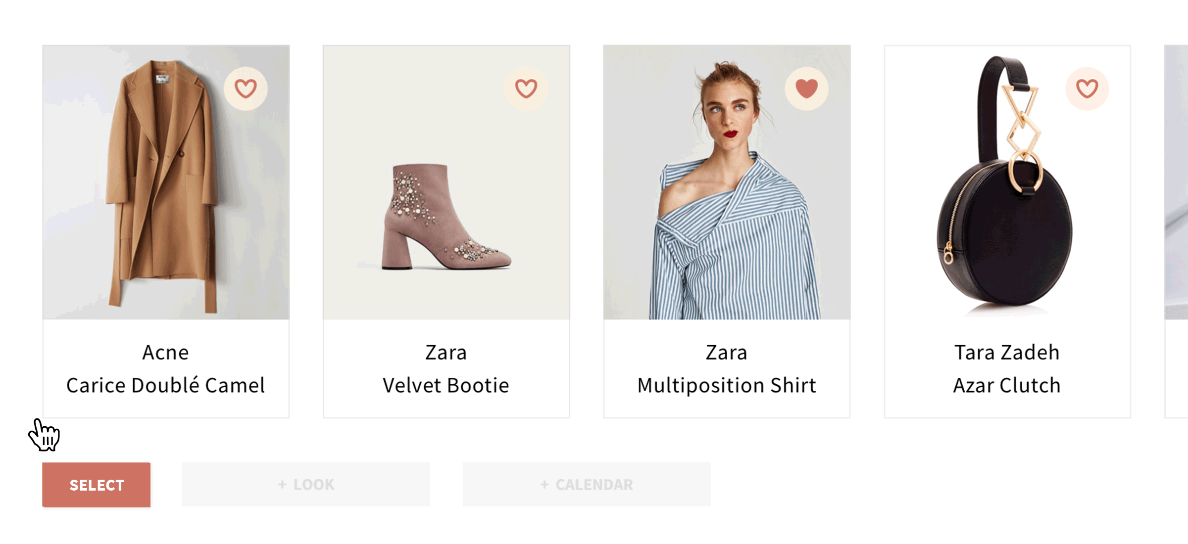 アイテムの複数選択のインタラクション