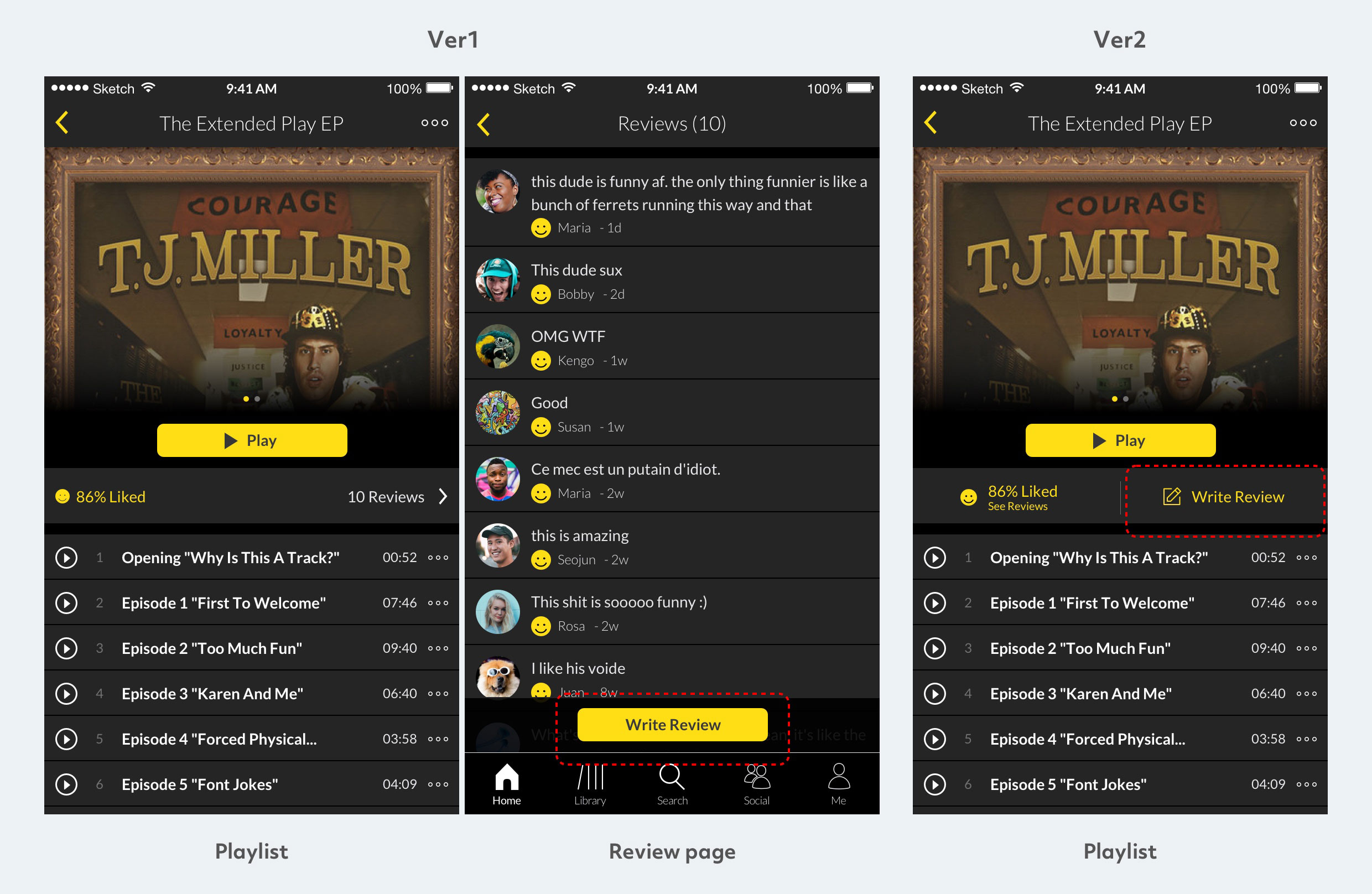 レビューボタン